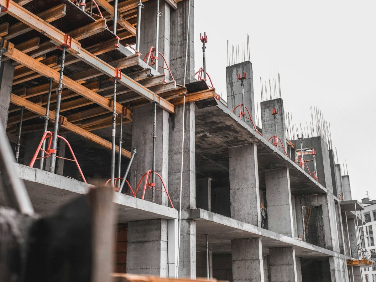 Construction site and unfinished building