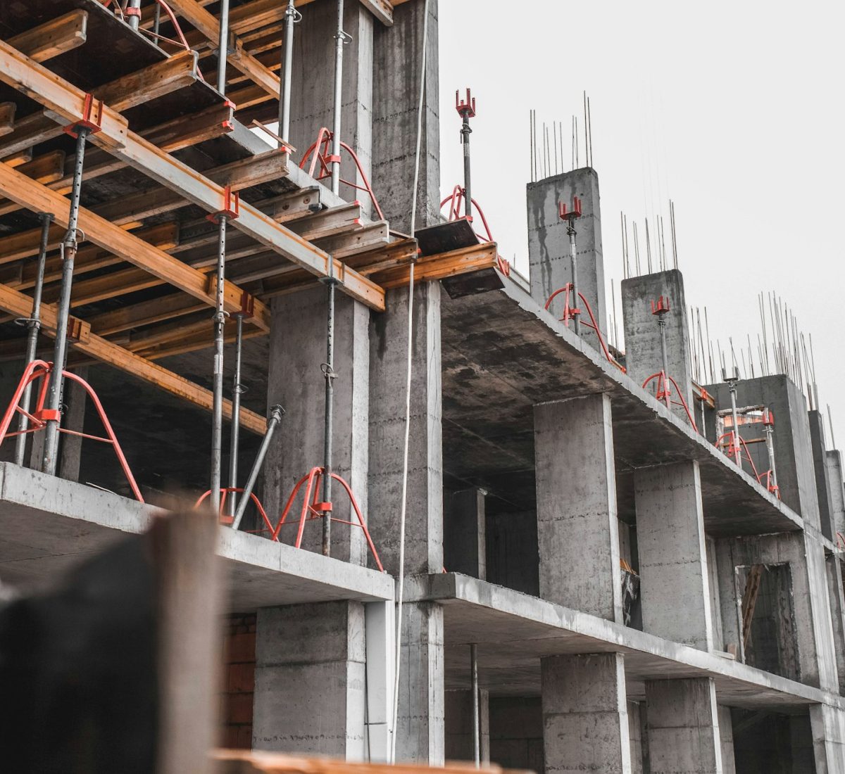 Construction site and unfinished building